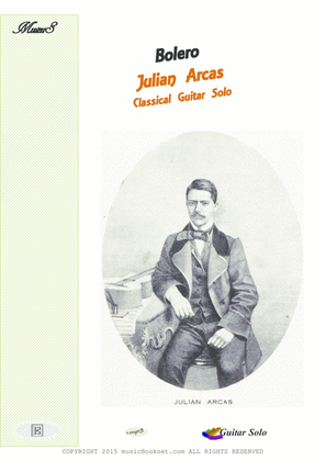Book cover for Bolero by Arcas for classical guitar