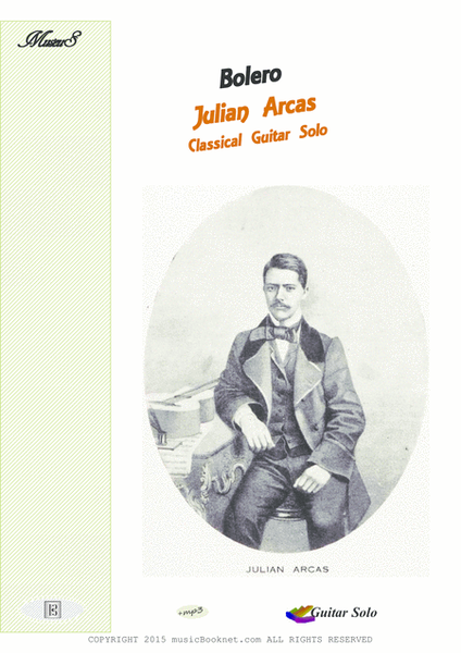 Bolero by Arcas for classical guitar Acoustic Guitar - Digital Sheet Music