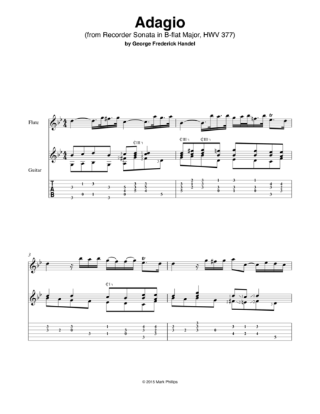 “Adagio” from Recorder Sonata in B-flat Major, HWV 377 image number null