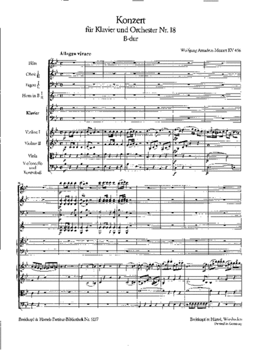 Piano Concerto [No. 18] in Bb major K. 456