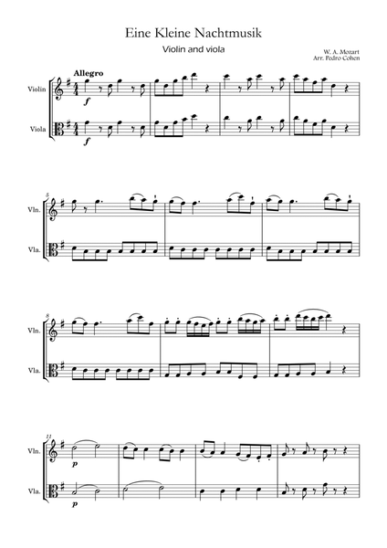 Eine Kleine Nachtmusik - violin & viola version image number null