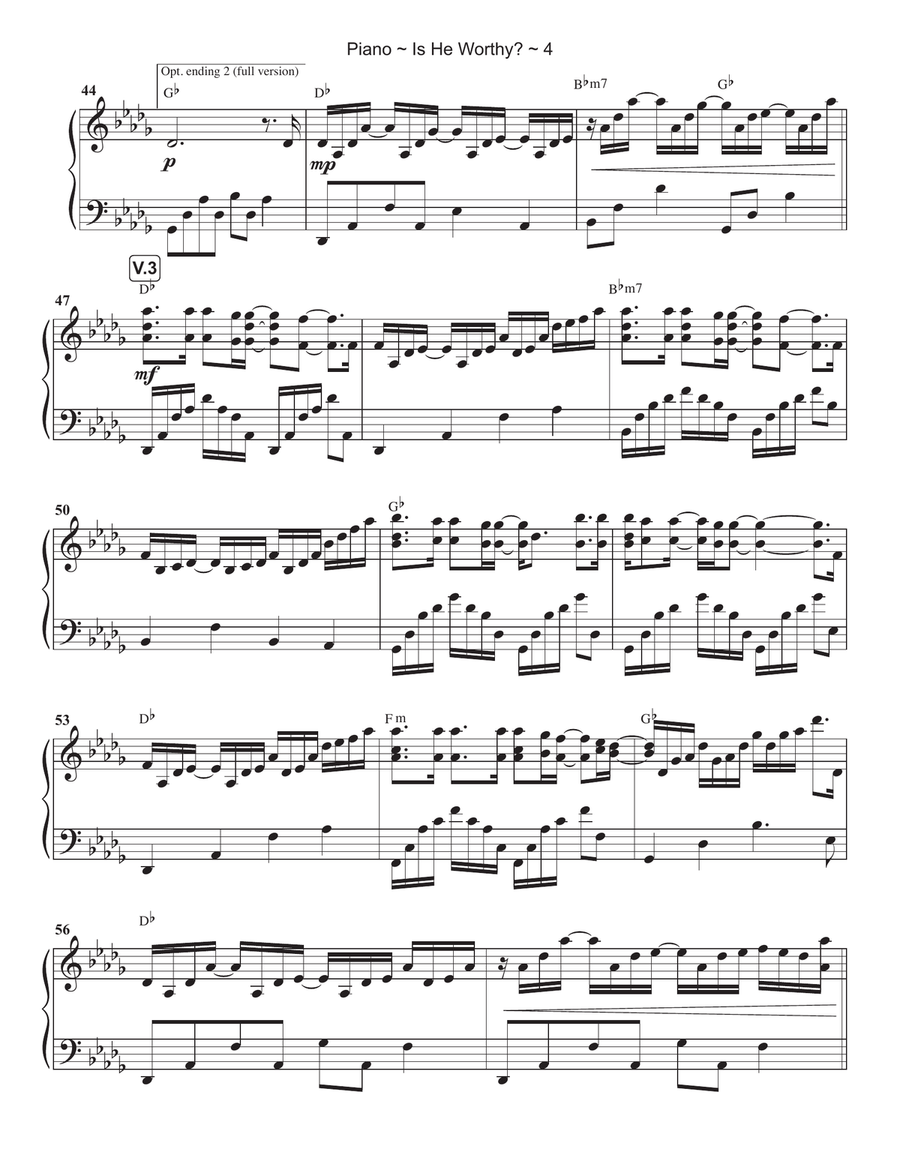 Is He Worthy? Piano Solo scores gallery preview page 5