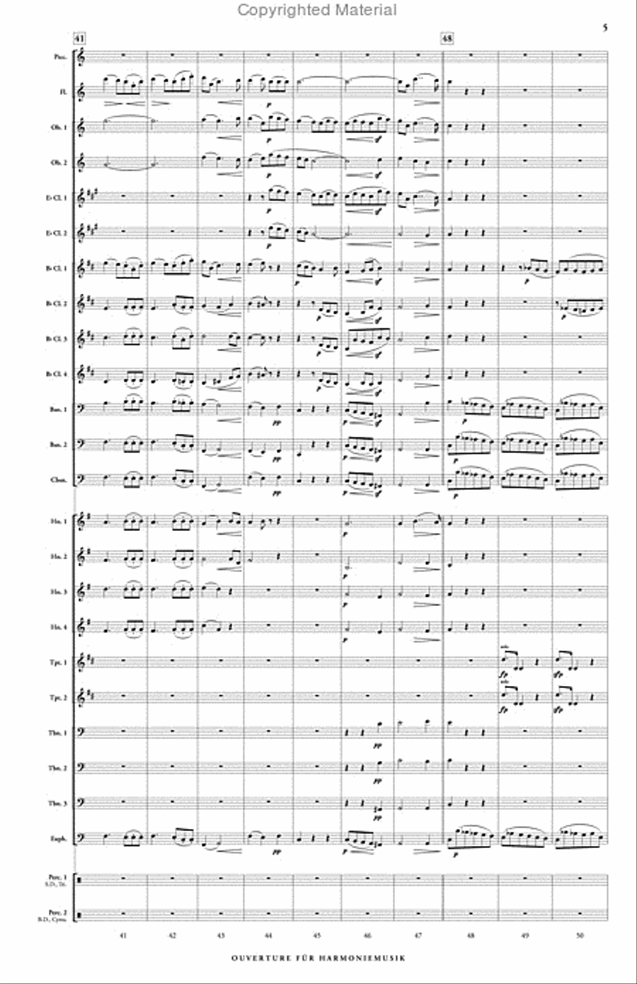 Ouverture fur Harmoniemusik (score & parts) B-Flat Clarinet scores gallery preview page 6