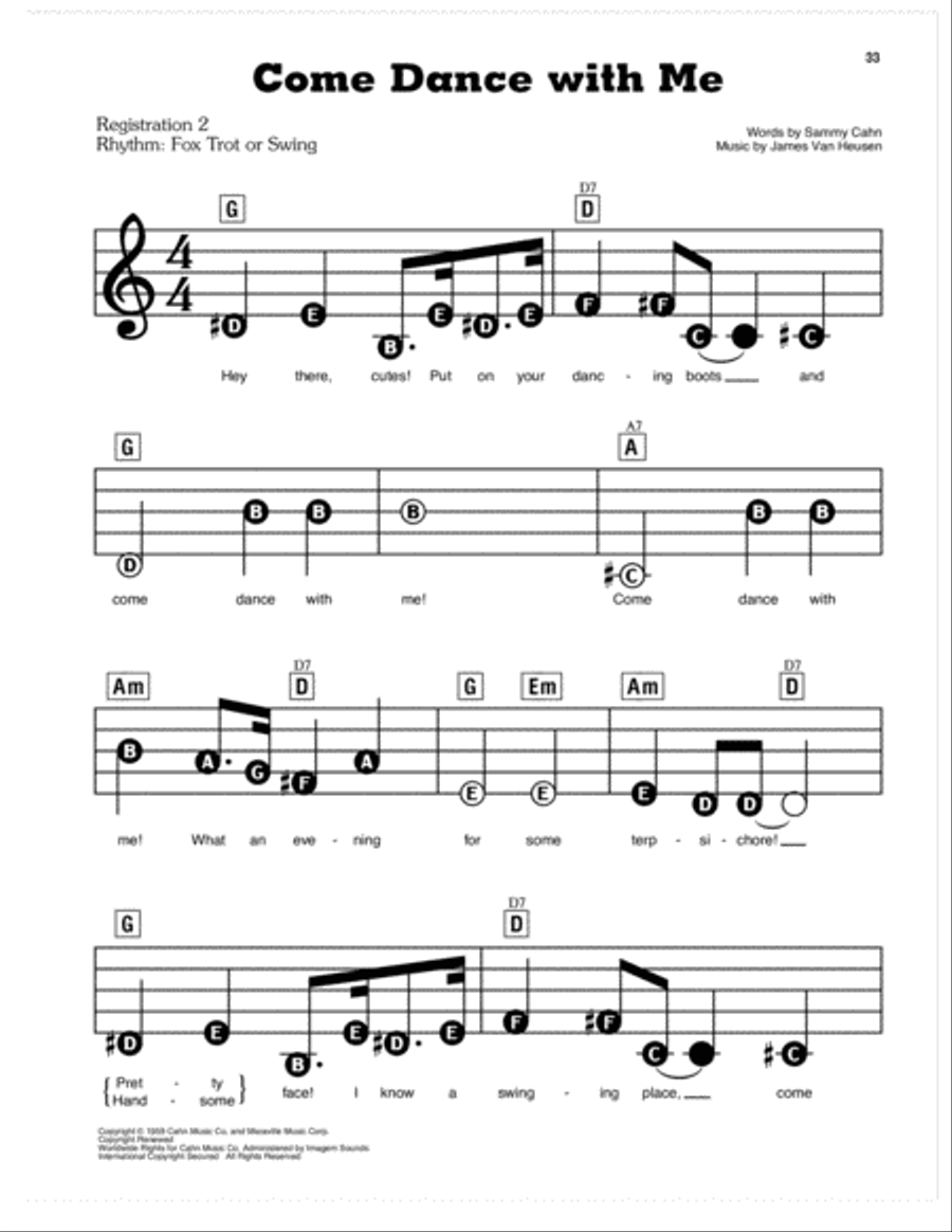 Come Dance With Me Electronic Keyboard scores gallery preview page 1