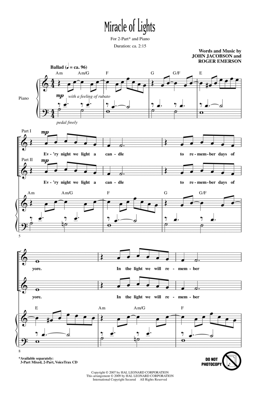Miracle Of Lights 2-Part scores gallery preview page 1