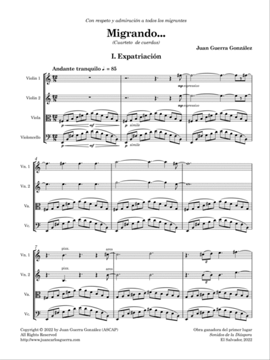 Migrando... String Quartet scores gallery preview page 4