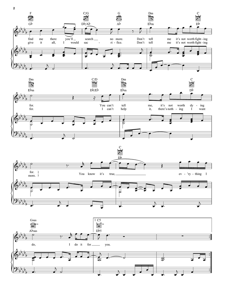 (Everything I Do) I Do It For You Acoustic Guitar scores gallery preview page 2