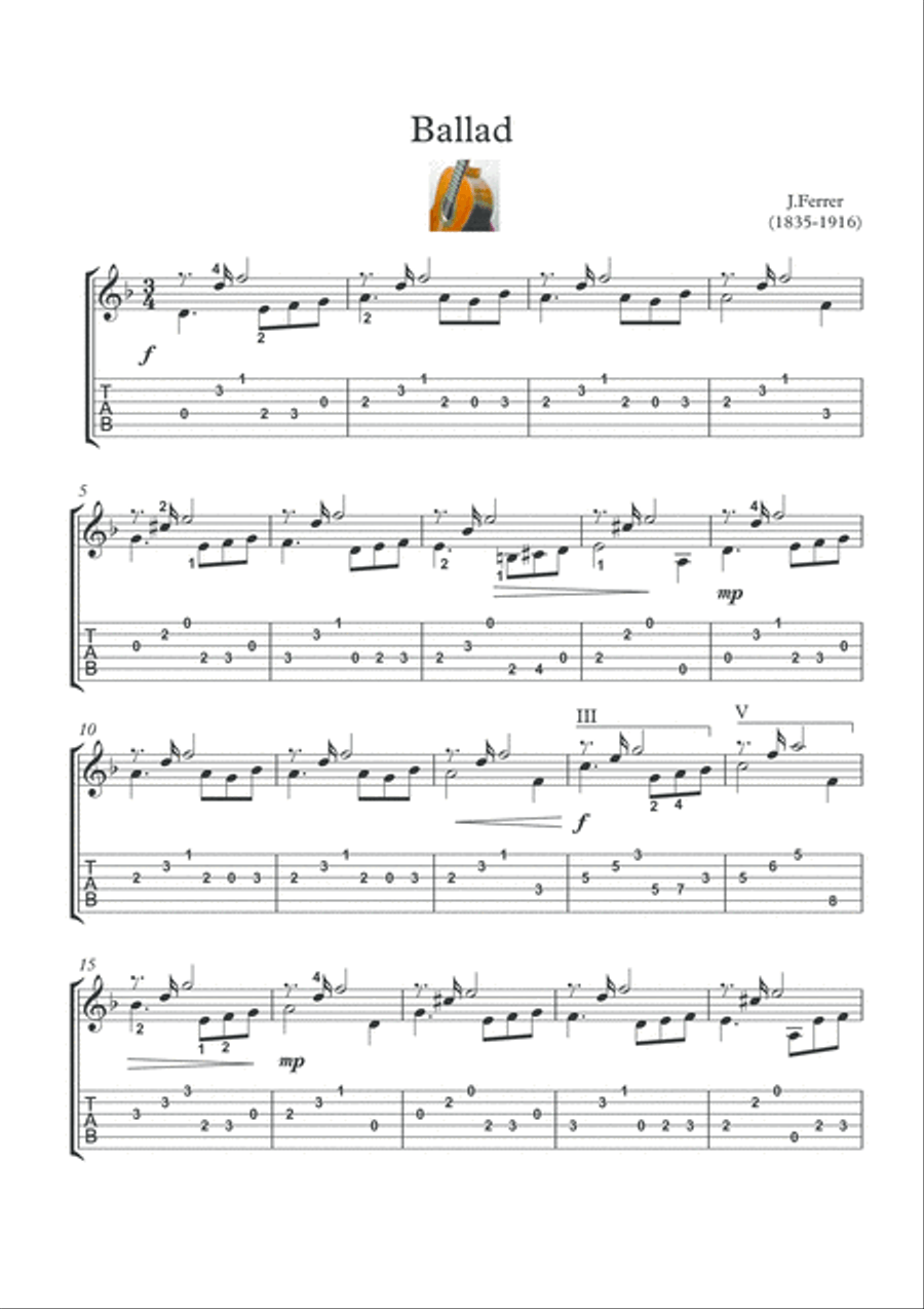 Ballads for classical guitar image number null