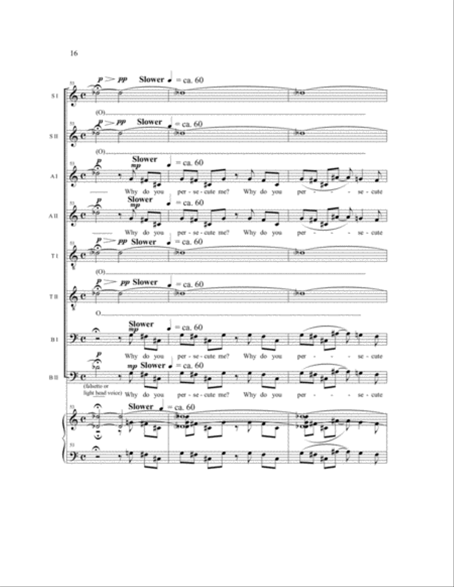 The Conversion of Saul SSAATTBB scores gallery preview page 16