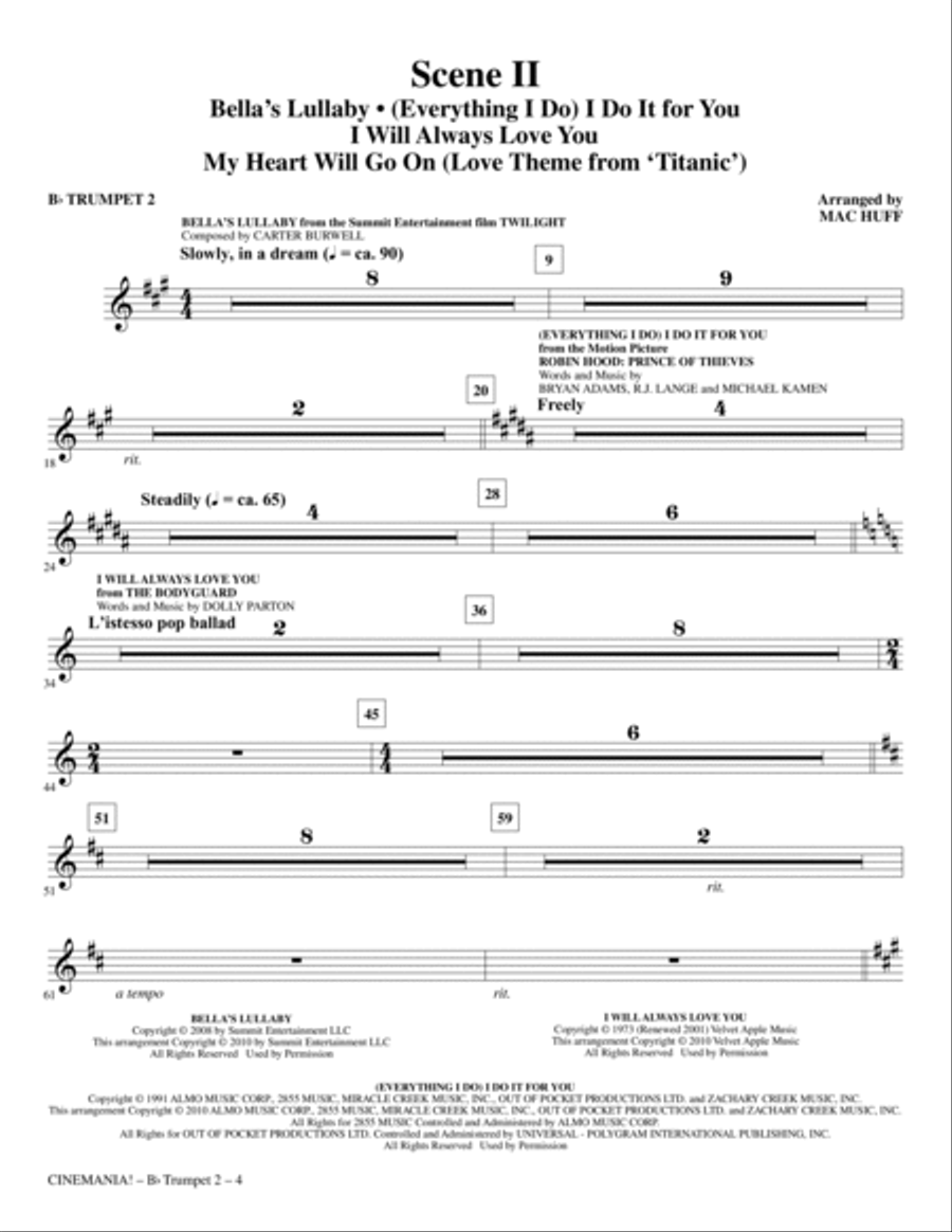 Cinemania! Movie Blockbusters In Concert (Medley) - Bb Trumpet 2 Choir scores gallery preview page 4