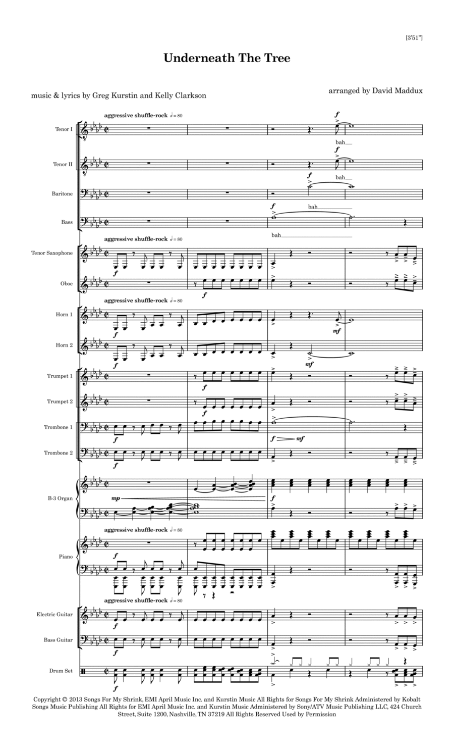 Underneath The Tree Full Orchestra scores gallery preview page 1