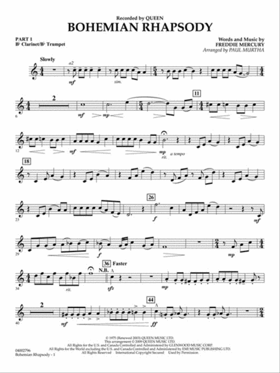 Bohemian Rhapsody Concert Band scores gallery preview page 5