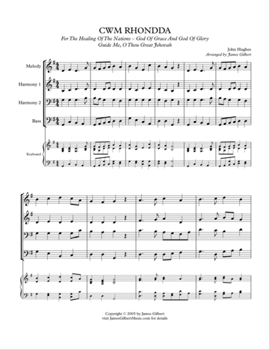 CWM RHONDDA (God of Grace and God of Glory) Small Ensemble scores gallery preview page 2