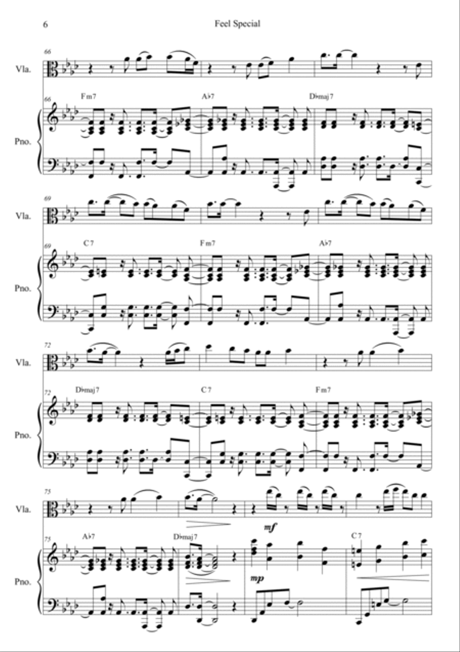 Feel Special Feel Special Viola scores gallery preview page 6