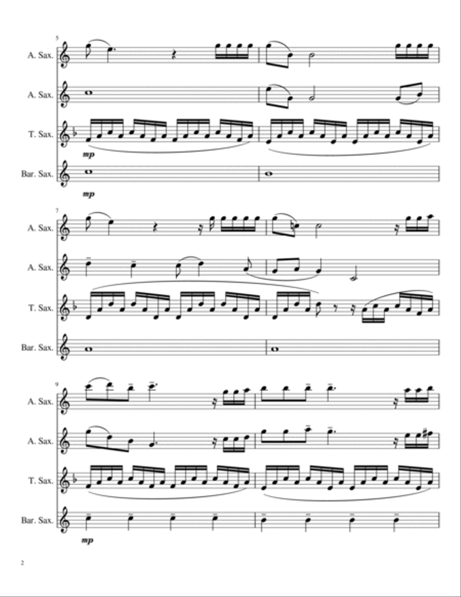 Secrets Saxophone Quartet scores gallery preview page 2