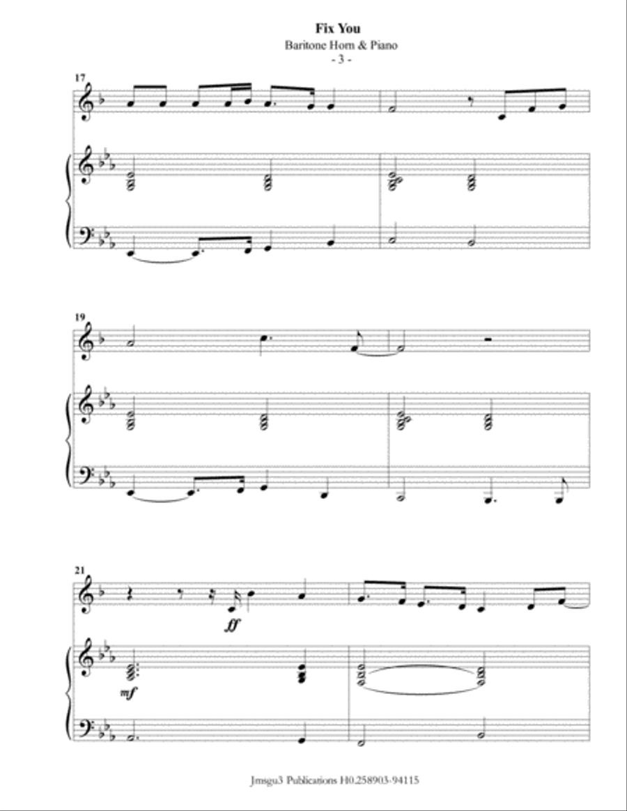 Fix You Baritone Horn TC scores gallery preview page 3
