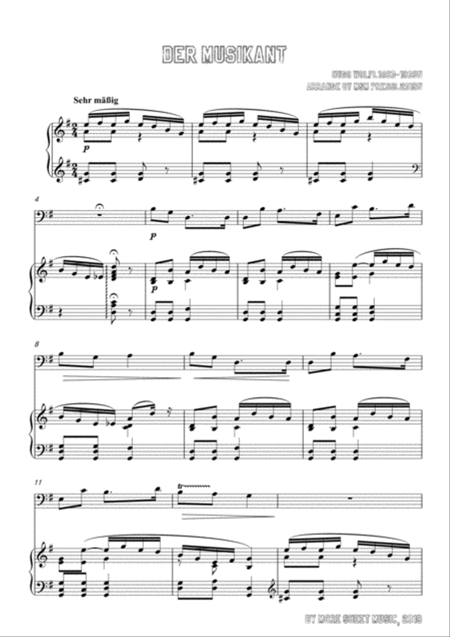 Wolf-Der Musikant, for Cello and Piano Piano scores gallery preview page 3