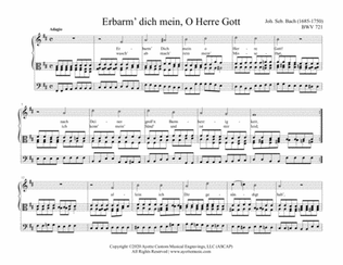 Bach - Chorale Prelude Erbarm' dich mein, o Herre Gott BWV 721