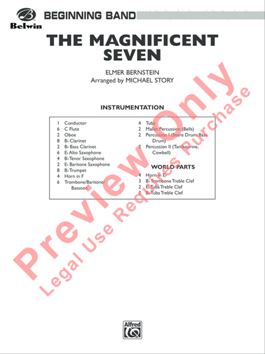 The Magnificent Seven Concert Band scores gallery preview page 2