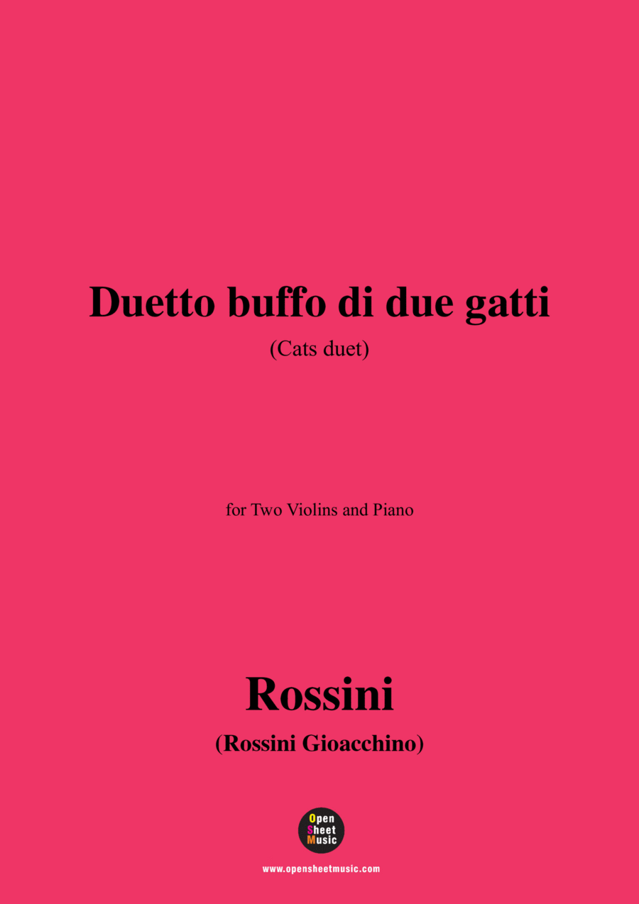 Rossini-Duetto buffo di due gatti(Cats Duet),for Two Violins and Piano String Duet scores gallery preview page 1