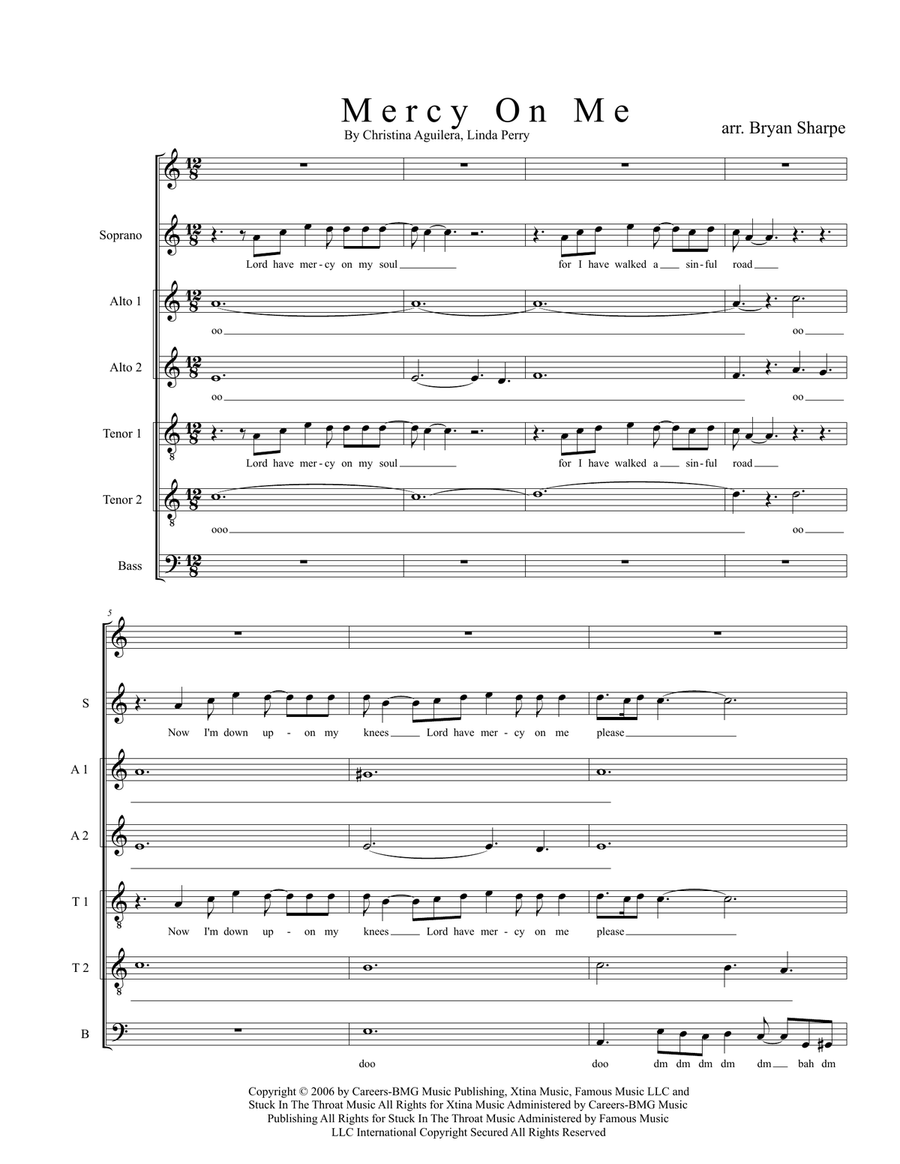 Mercy On Me Mercy On Me 4-Part scores gallery preview page 1