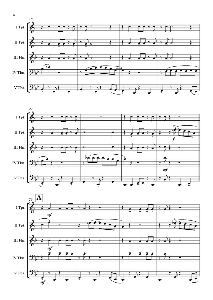 Speedy Gonzales Brass Quintet scores gallery preview page 5