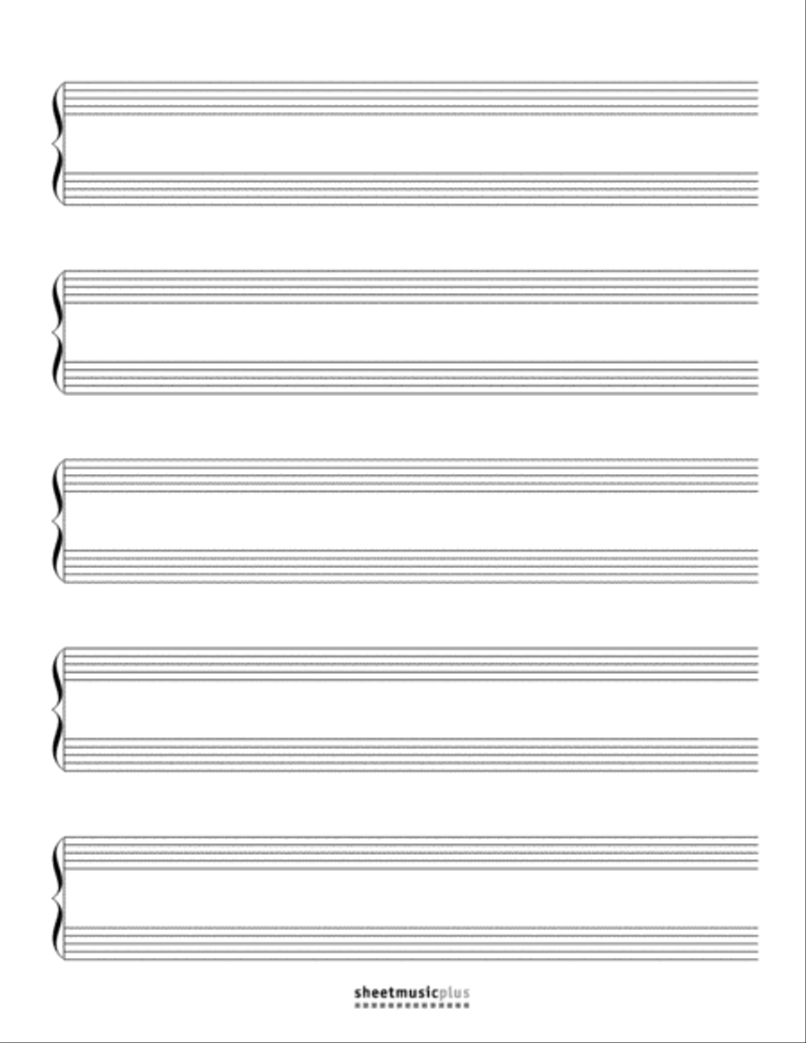 Grand Staff Manuscript Paper (Blank) Piano scores gallery preview page 3