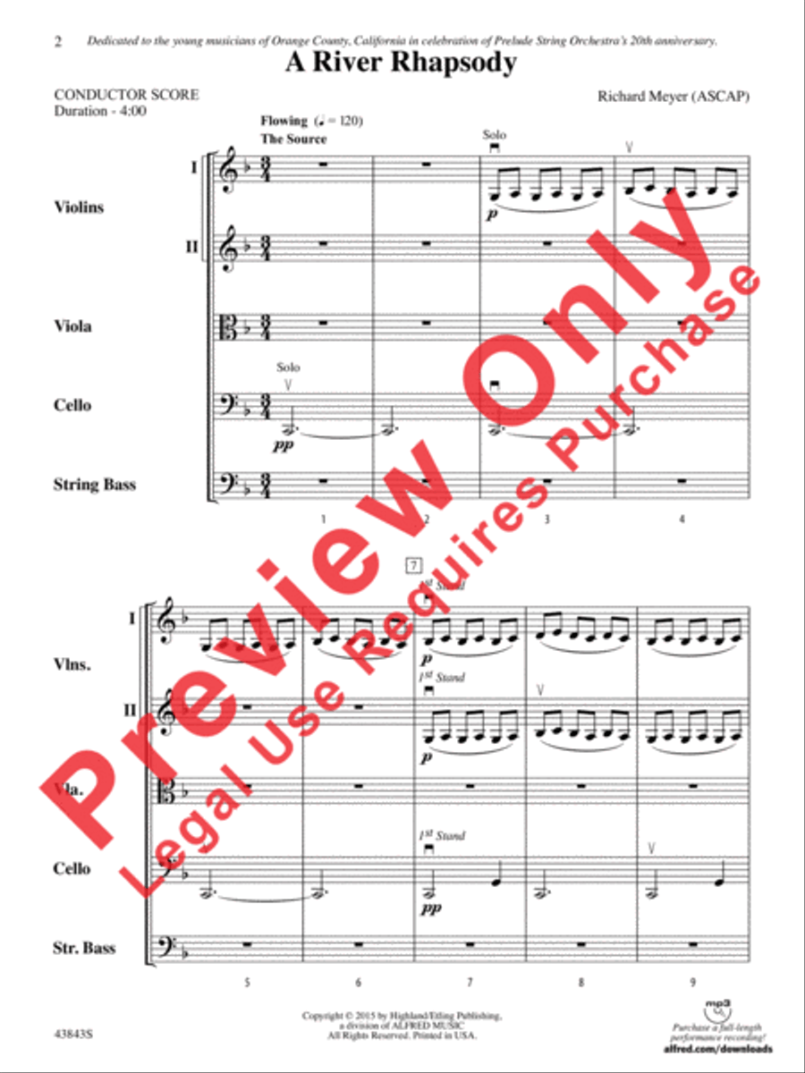A River Rhapsody String Orchestra scores gallery preview page 3