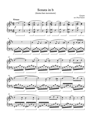 Book cover for Chopin b minor sonata (3rd mov't, main theme)