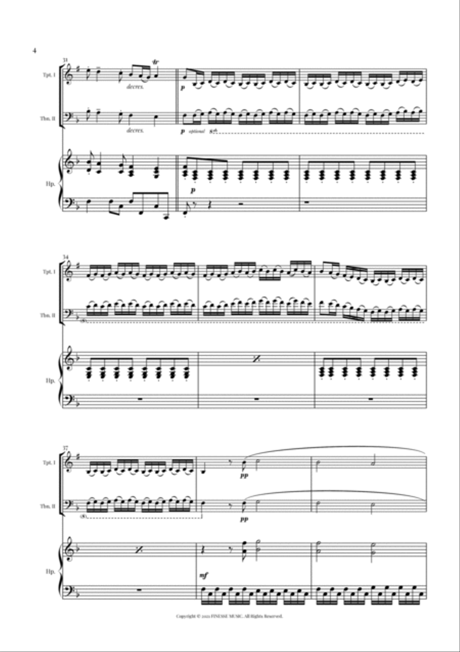 TRIO - Four Seasons Spring (Allegro) for 2 VIOLAS and PEDAL HARP - F Major Small Ensemble scores gallery preview page 6