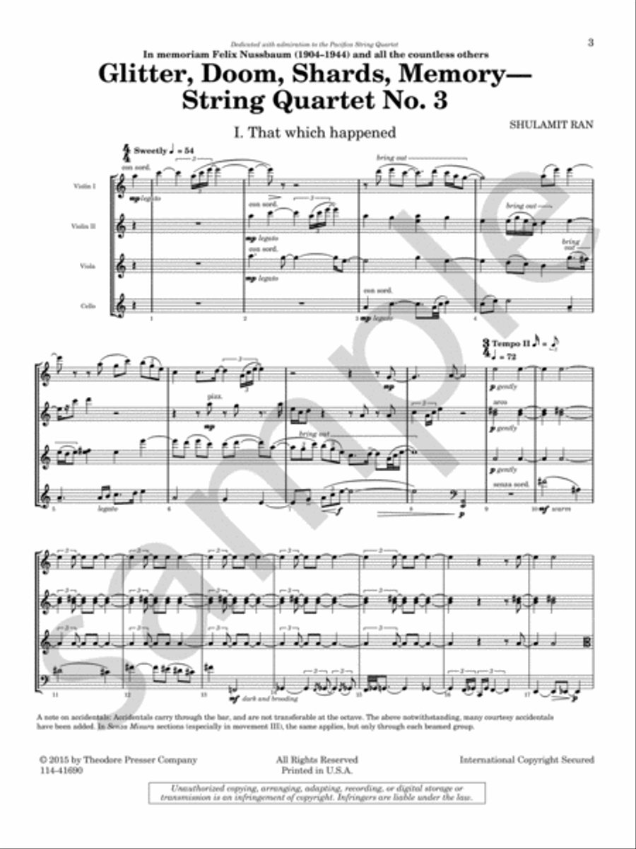 Glitter, Doom, Shards, Memory Chamber Music scores gallery preview page 5