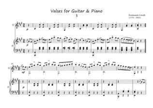 Valses for Guitar and Piano duet