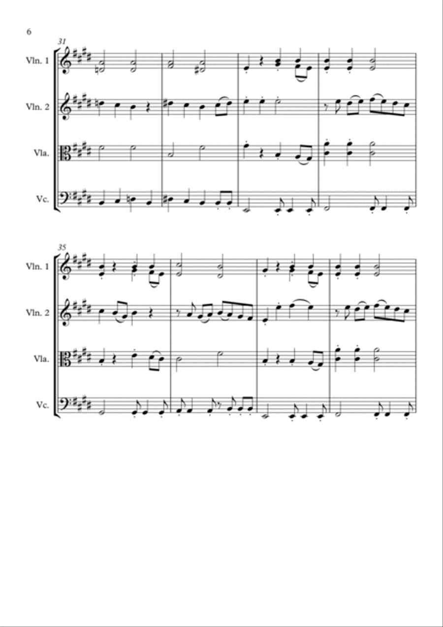 Uptown Girl Uptown Girl String Quartet scores gallery preview page 6