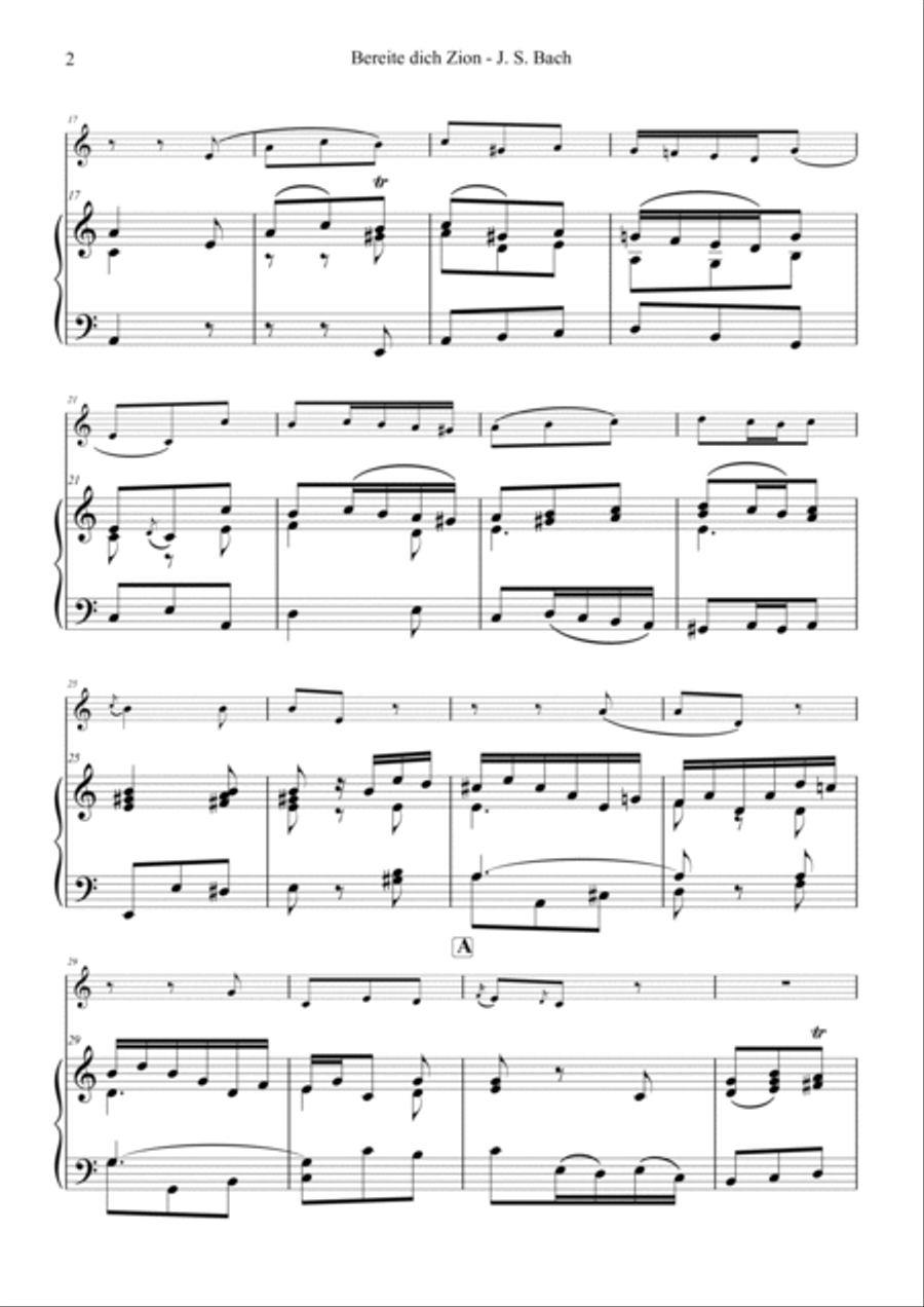Bereite dich Zion - oratorio BWV 248 Violin Solo scores gallery preview page 2