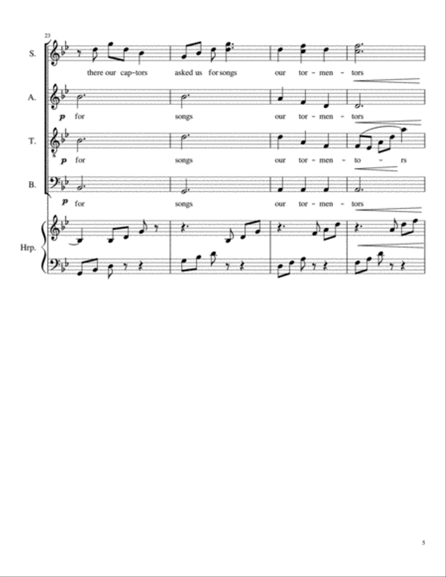 We Hung Our Harps 4-Part scores gallery preview page 5