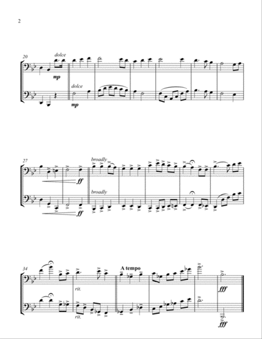 The Star-Spangled Banner, tenor and bass trombone Trombone Duet scores gallery preview page 3