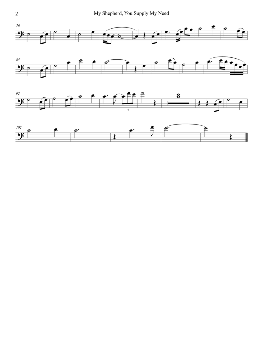 My Shepherd, You Supply My Need (for Trombone solo and Piano) Piano scores gallery preview page 6