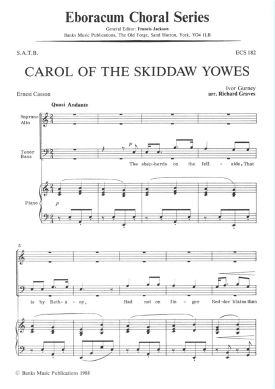 Carol Of The Skiddaw Yowes 4-Part scores gallery preview page 1