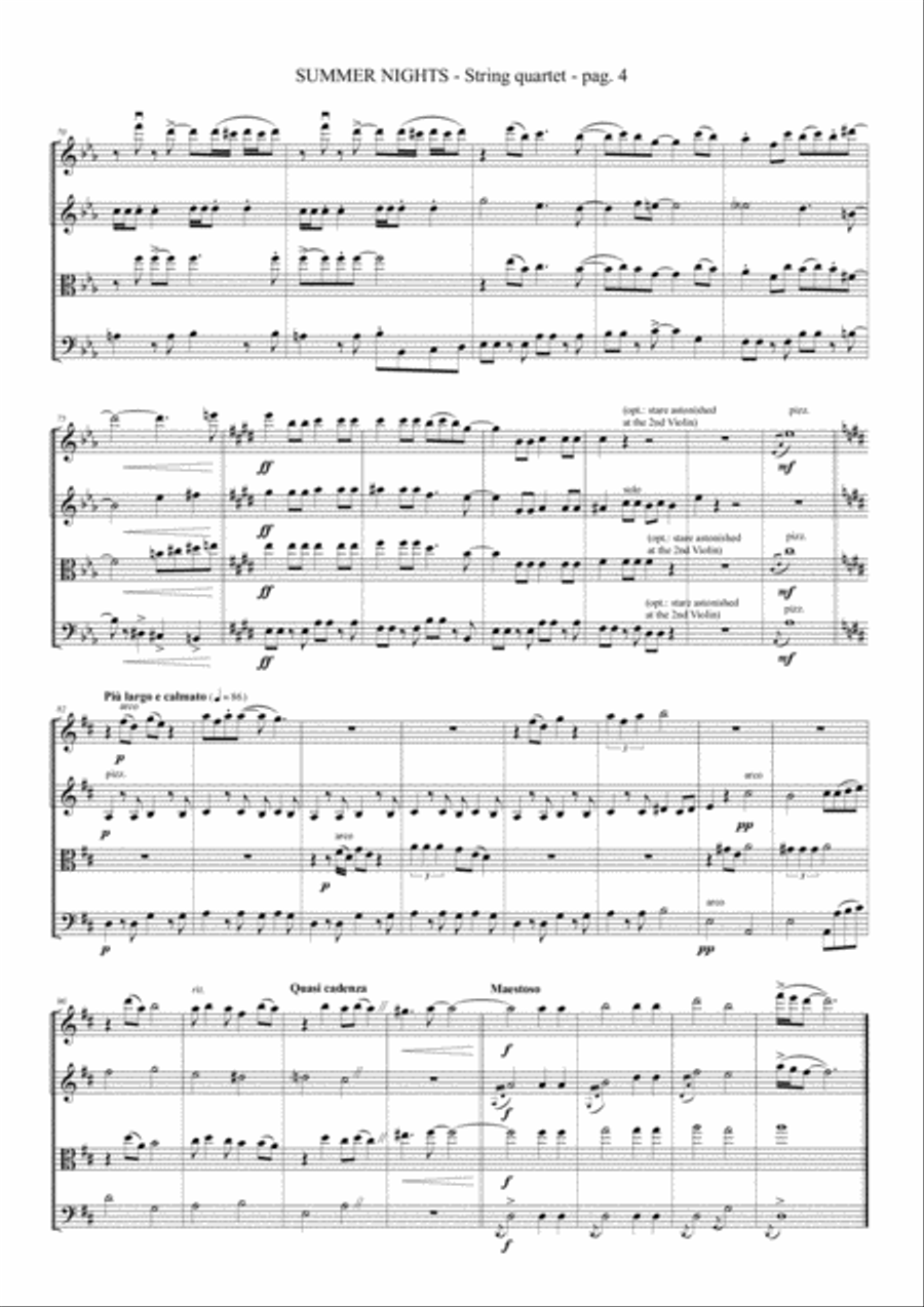 Summer Nights String Quartet scores gallery preview page 5