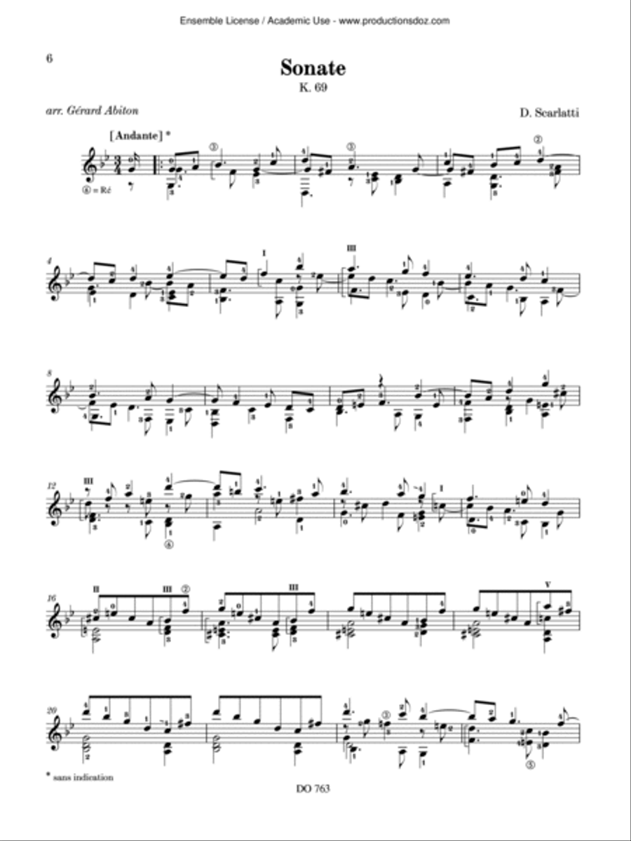 2 Sonates, vol. 3, K. 319, 69 Classical Guitar scores gallery preview page 6