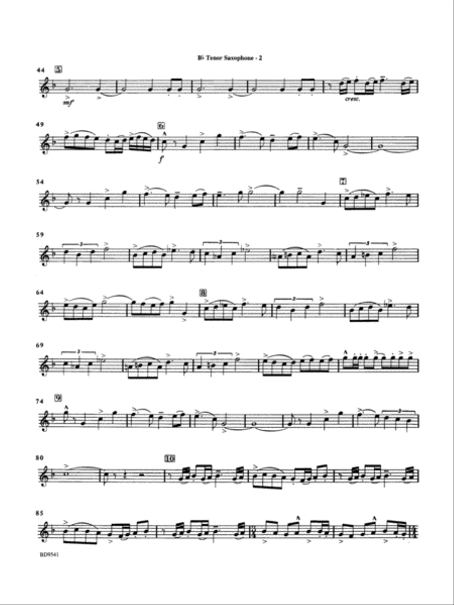 Alvamar Overture: B-flat Tenor Saxophone Concert Band scores gallery preview page 2