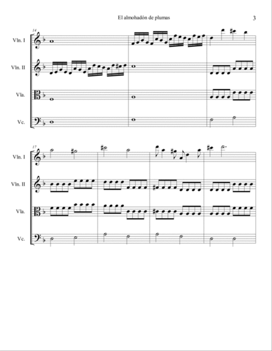 El almohadón de plumas El almohadón de plumas String Quartet scores gallery preview page 3