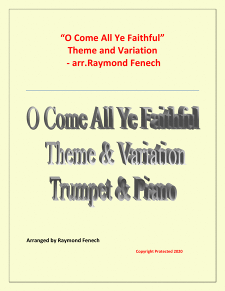 O Come All Ye Faithful (Adeste Fidelis) - Theme and Variation for Bb Trumpet and Piano - Advanced Le image number null