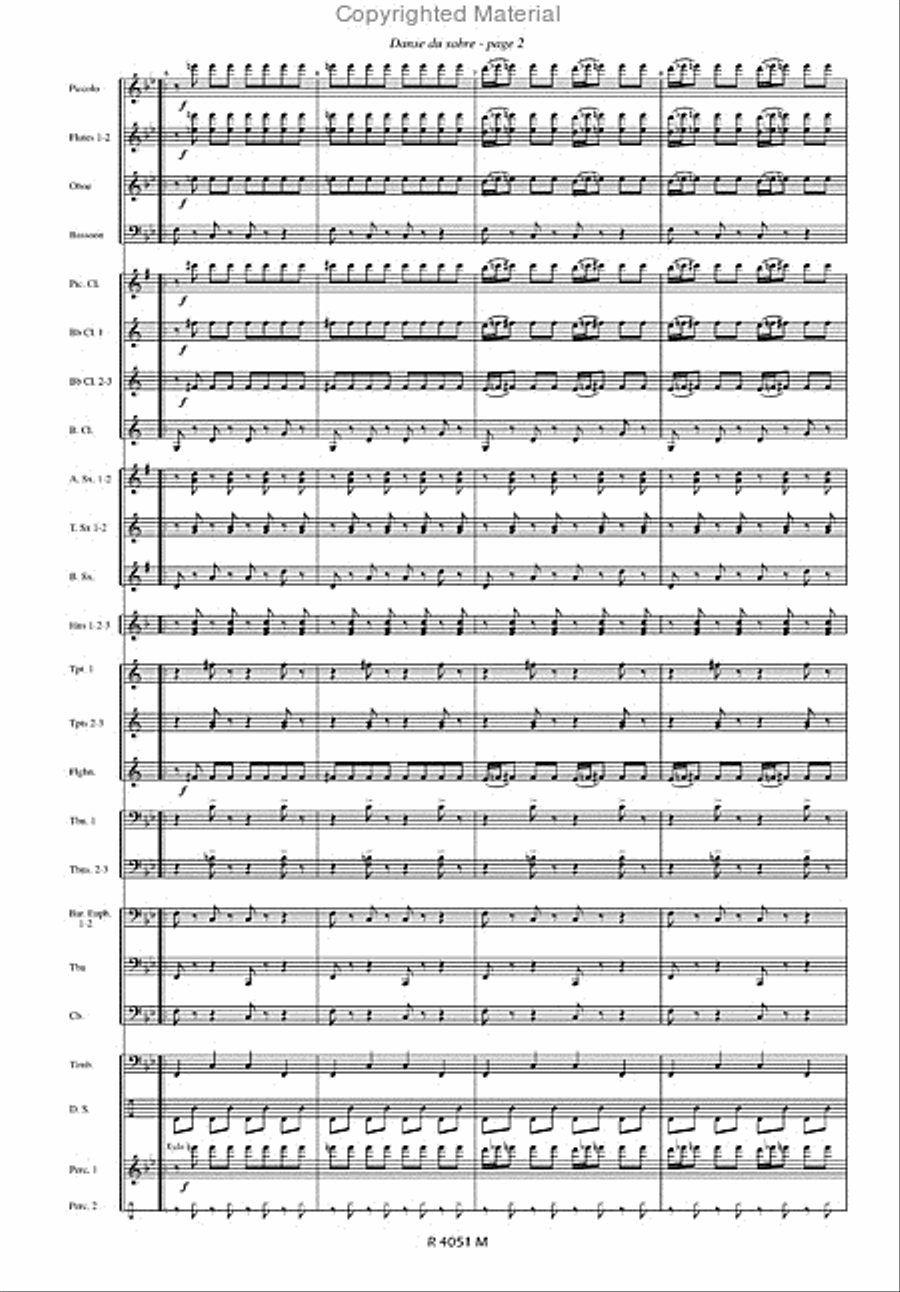 Dance Of The Sabre Danse du Sabre Concert Band scores gallery preview page 3