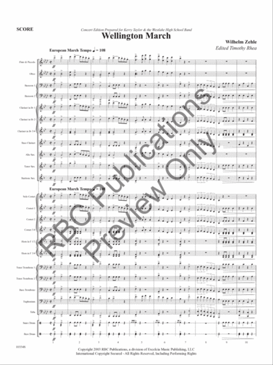 Wellington March Concert Band scores gallery preview page 3