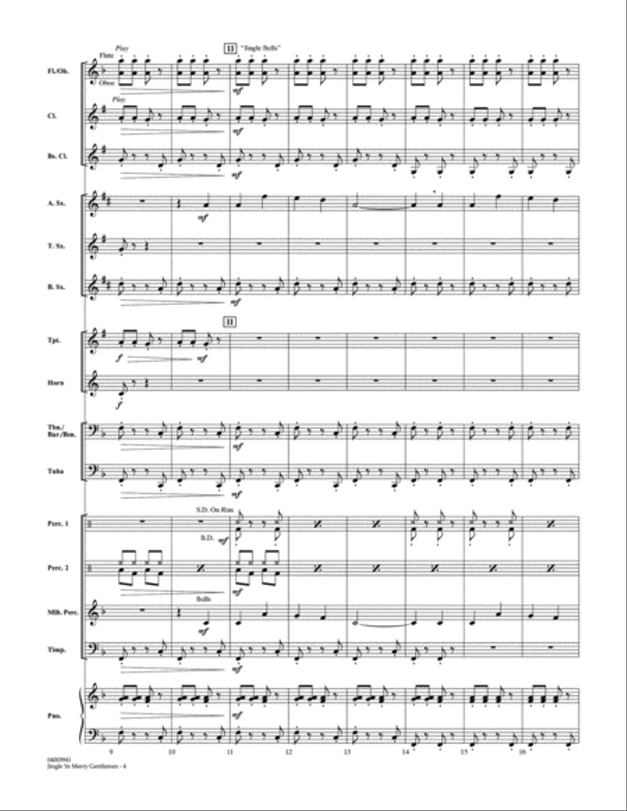 Jingle Ye Merry Gentlemen - Conductor Score (Full Score) Concert Band scores gallery preview page 4