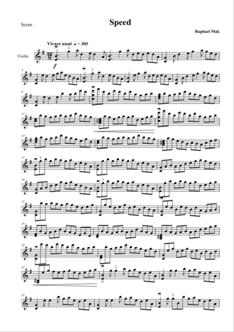 Speed, op. 12 Violin Solo scores gallery preview page 3
