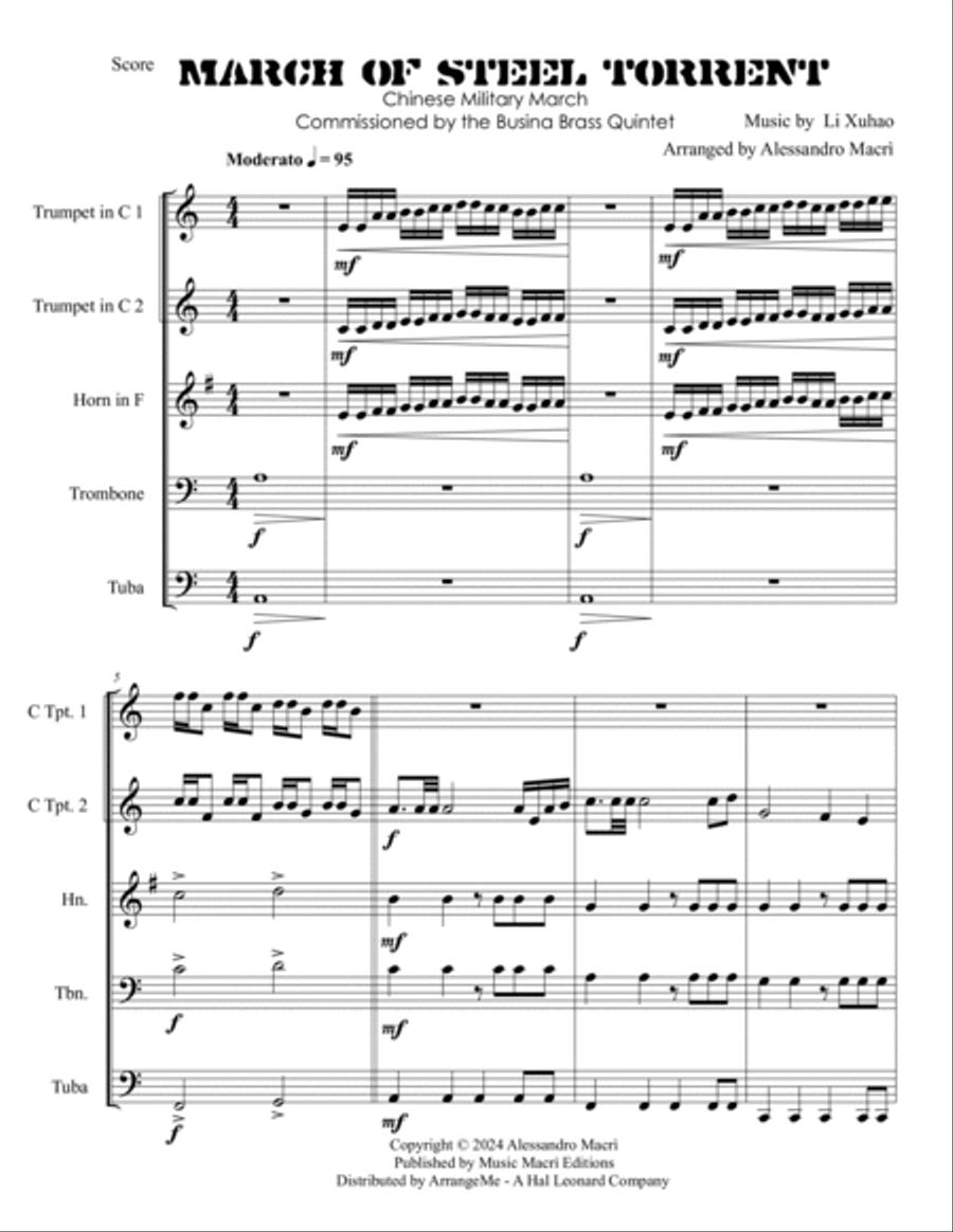 March of Steel Torrent March of Steel Torrent Brass Quintet scores gallery preview page 2
