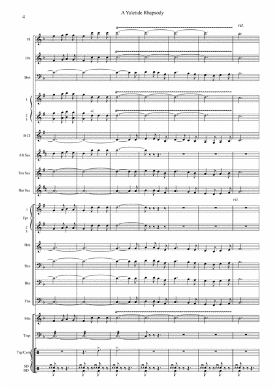 A Yuletide Rhapsody Concert Band scores gallery preview page 4