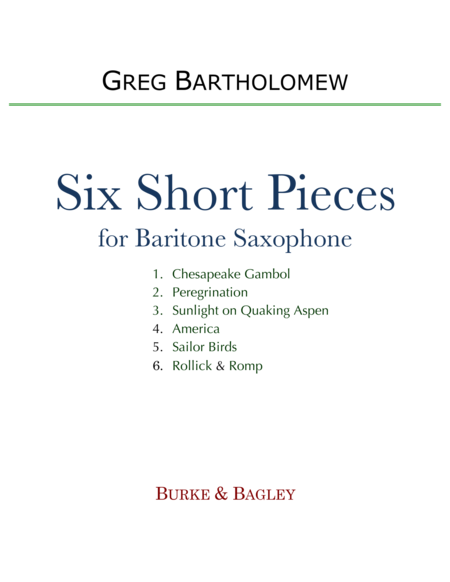 Six Short Pieces for Baritone Saxophone image number null